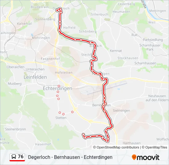 76 Bus Line Map