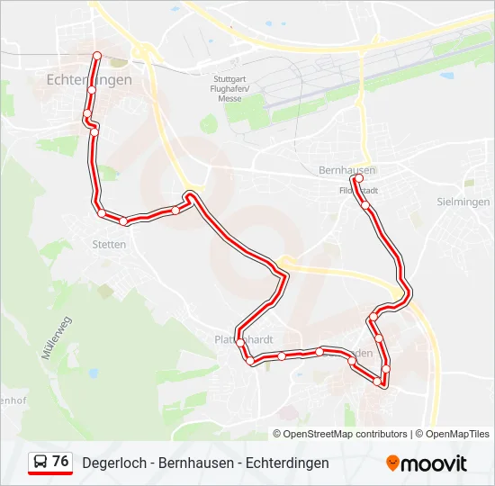 76 Bus Line Map