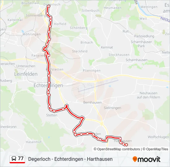 77 Bus Line Map