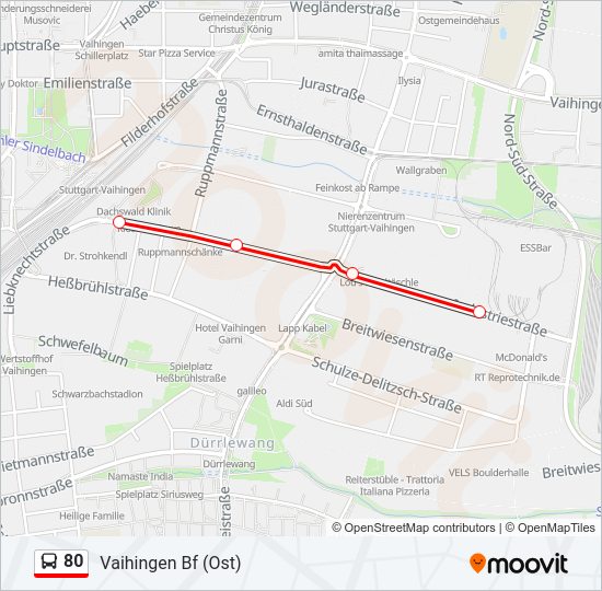 80 Bus Line Map