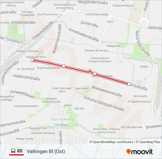 80 Bus Line Map