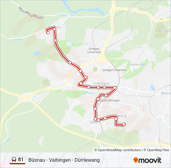 81 Bus Line Map