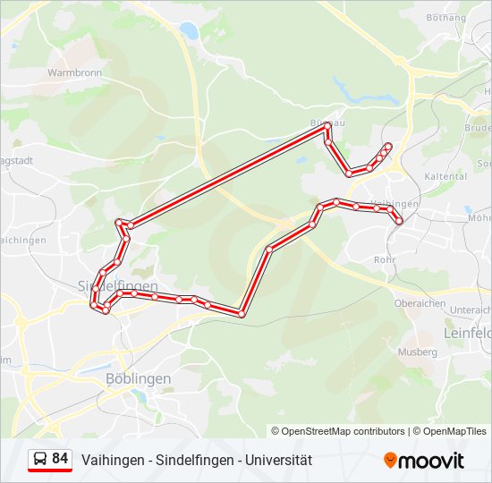 84 bus Line Map