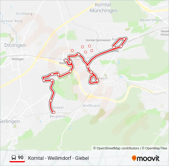 90 Bus Line Map