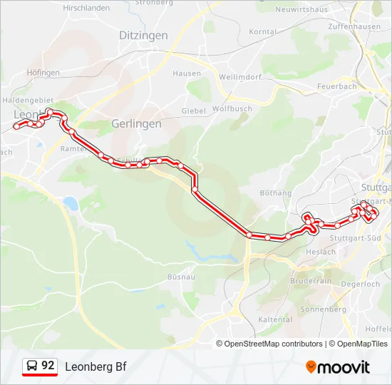 92 Bus Line Map