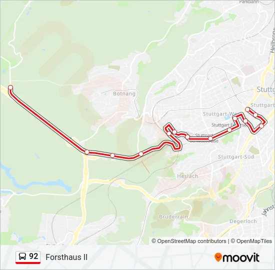 92 Bus Line Map