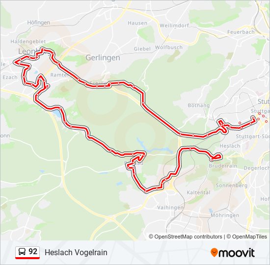 92 bus Line Map