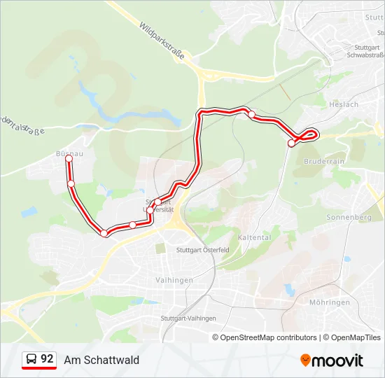 92 Bus Line Map