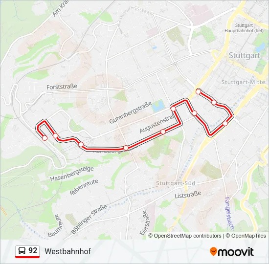 92 Bus Line Map