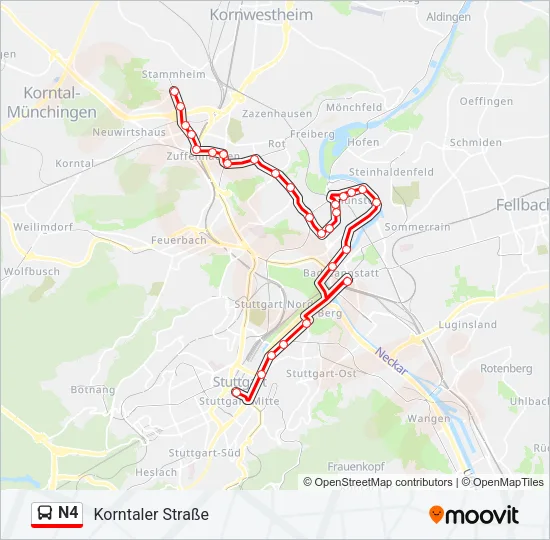 N4 Bus Line Map