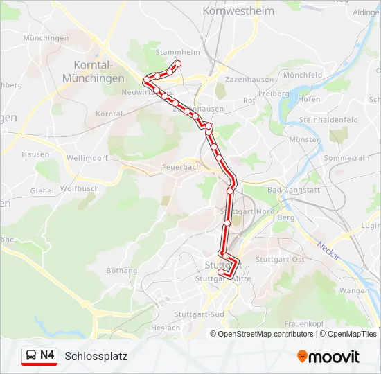 N4 Bus Line Map