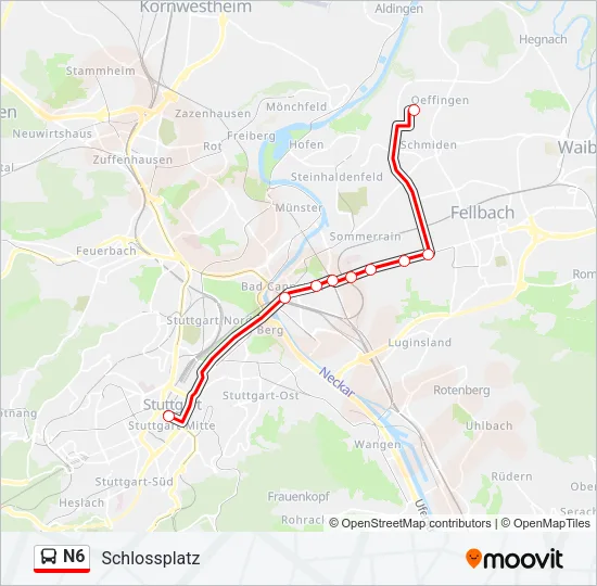 N6 Bus Line Map