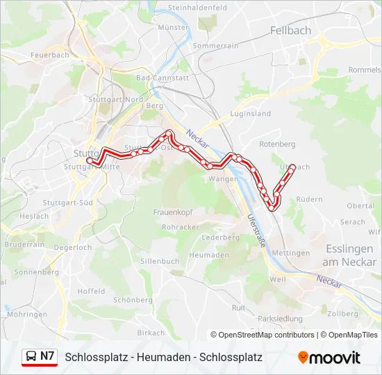 N7 Bus Line Map