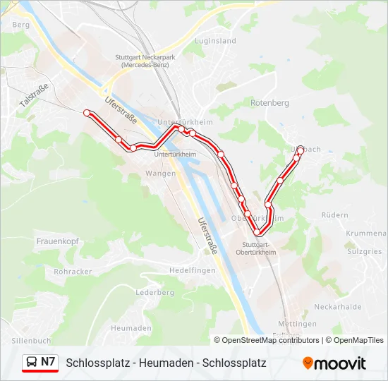 N7 Bus Line Map