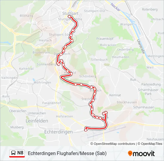 N8 Bus Line Map