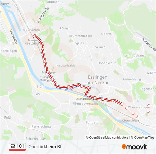 101 Bus Line Map