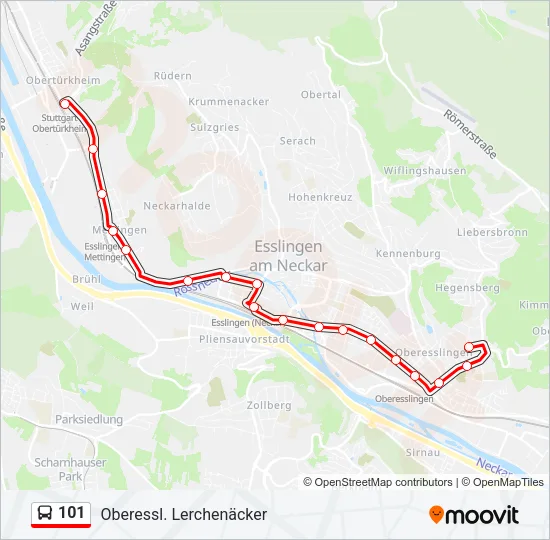 101 Bus Line Map