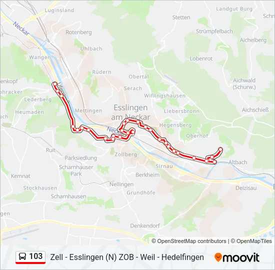 103 Bus Line Map