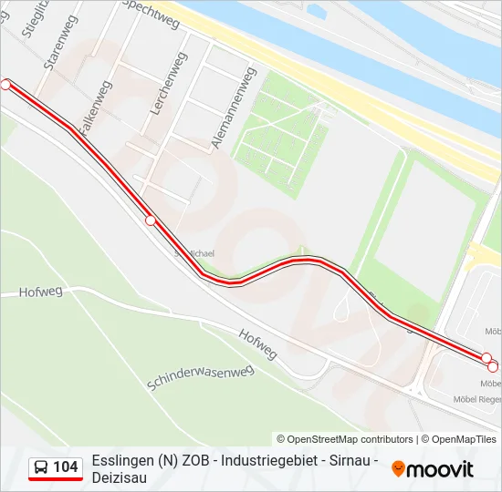104 Bus Line Map