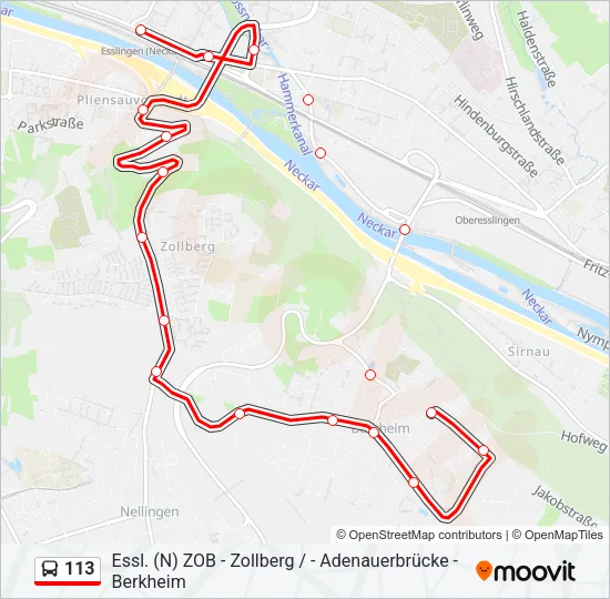 113 Bus Line Map