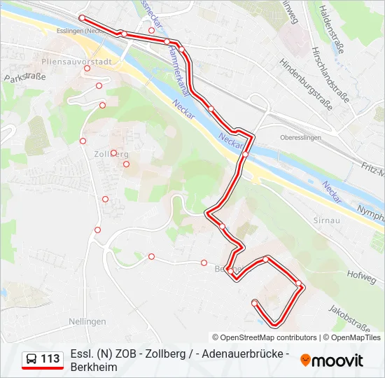 113 Bus Line Map