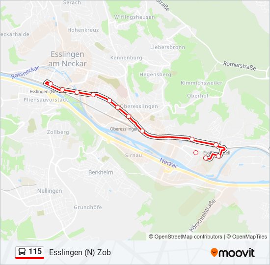 115 bus Line Map