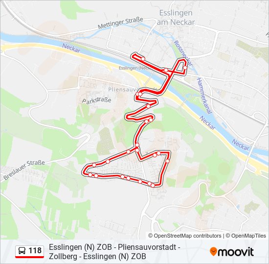 Автобус 118: карта маршрута