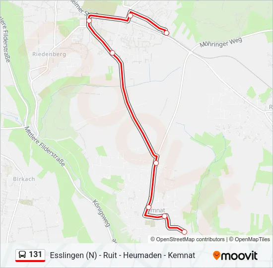 131 Bus Line Map