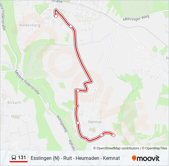 Автобус 131: карта маршрута