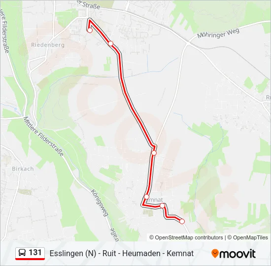 131 Bus Line Map