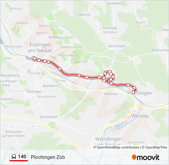 140 Bus Line Map