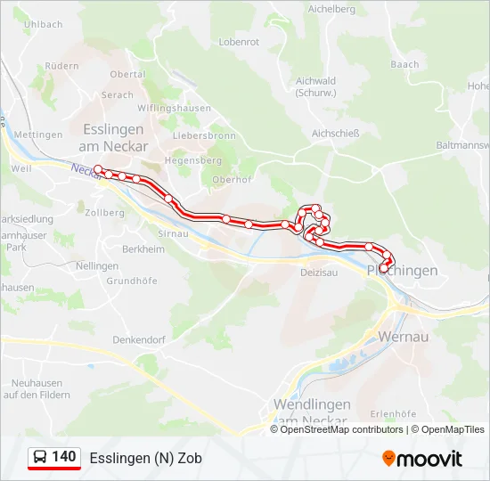 140 Bus Line Map