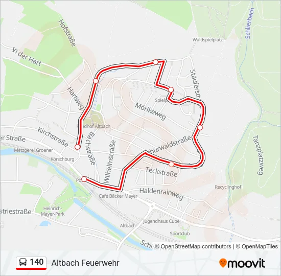 140 Bus Line Map
