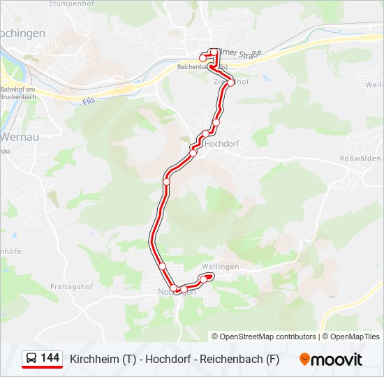 144 bus Line Map