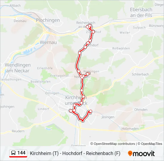 144 Bus Line Map