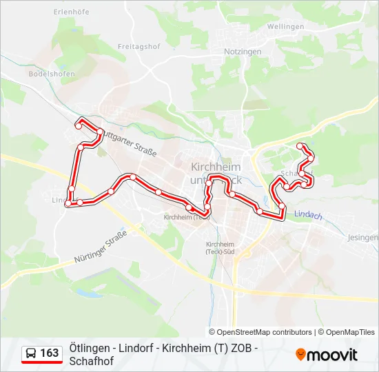 163 Bus Line Map