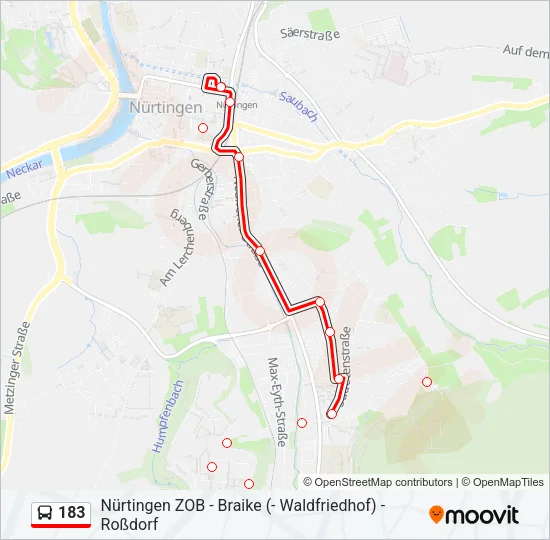183 Bus Line Map
