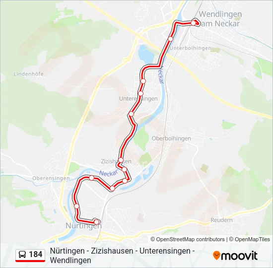 184 Bus Line Map