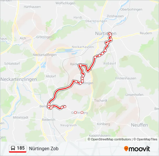 185 Bus Line Map