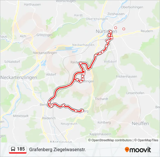 185 Bus Line Map