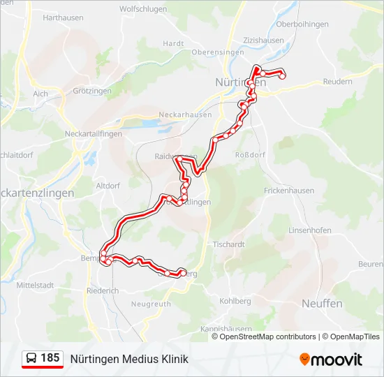 185 Bus Line Map