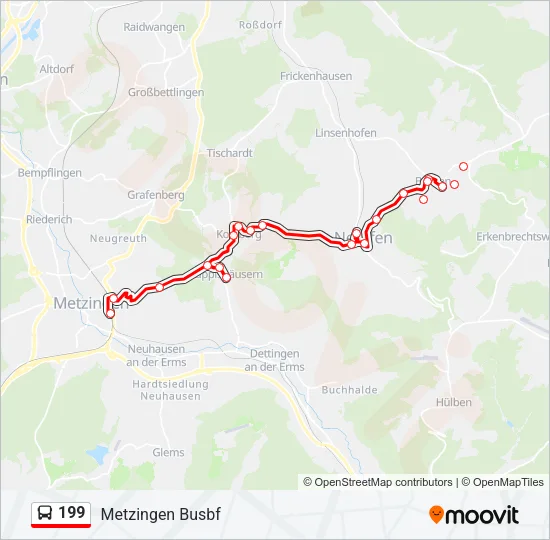 199 Bus Line Map