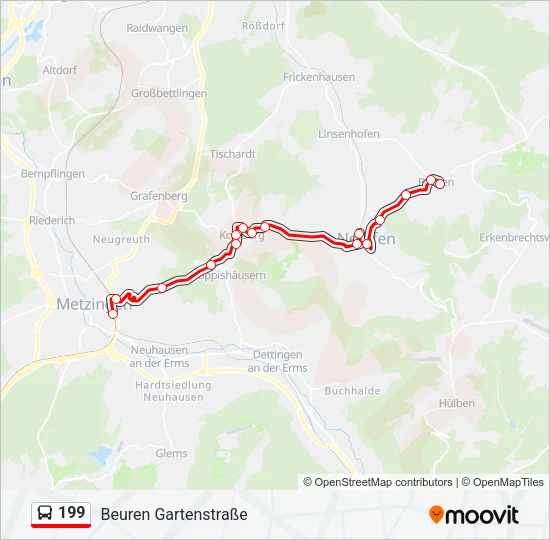 199 Bus Line Map