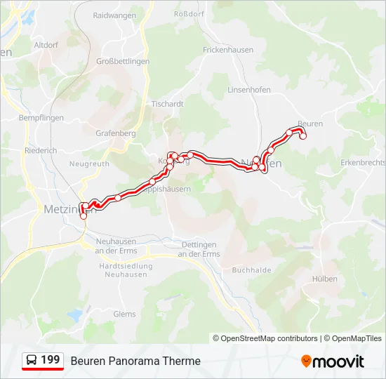 199 Bus Line Map