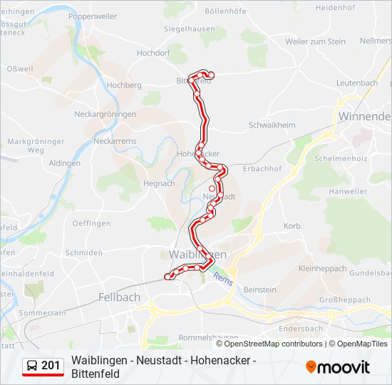 201 bus Line Map