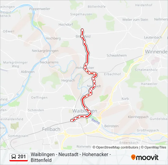 201 Bus Line Map