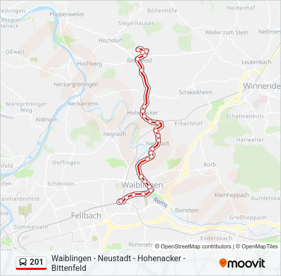 201 Bus Line Map