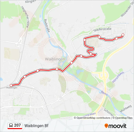 207 Bus Line Map