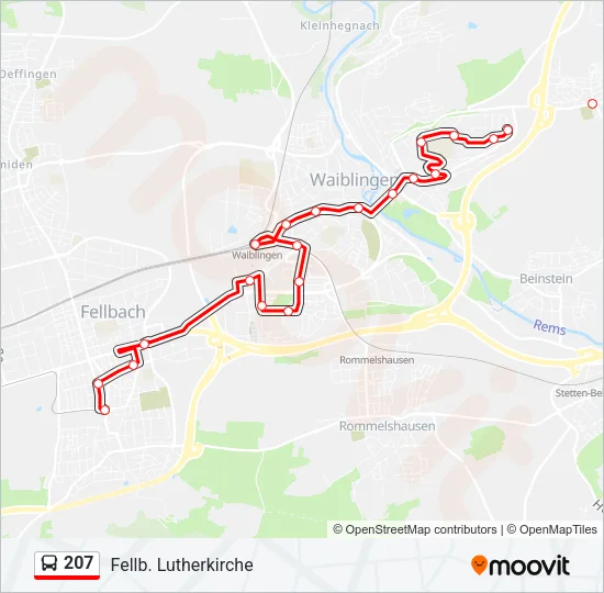 207 Bus Line Map