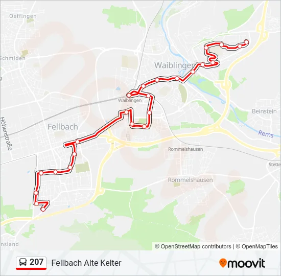 207 Bus Line Map